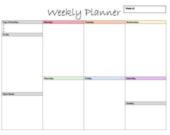 Minimalist Weekly Planner, Daily Scheduling, Productivity Planner, College Planner, Student Planner, To Do List