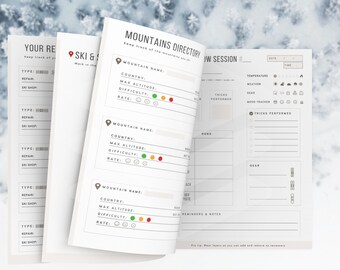 Dein persönliches Bergtagebuch - Hochwertiges Ski- & Schneetagebuch. Behalte den Überblick über deine Ski- und Snowboard-Sessions, Fortschritt, Leistung und Tricks