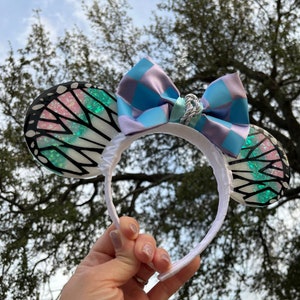 Anime Pink and Teal Butterfly Resin Mouse Ears