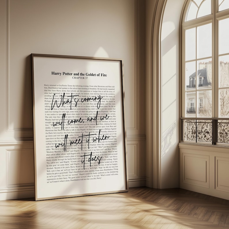 What's coming will come, and we will Potter meet it when it does Goblet of Fire Quote Digital Print | Potter Digital Art | Potter Quote