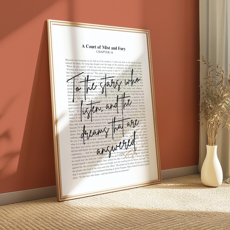 ACOTAR To the stars who listen quote | Sarah J Maas Quote | Minimalistic Bookish Quote Print Digital Download | Rhysand | Velaris Chapter 34