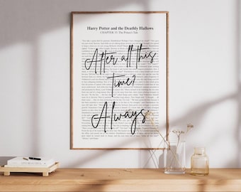 Wizard Quote Wall Art, After All This Time Always, Potterhead Home Decor, Severus Snape Poster Book Lover