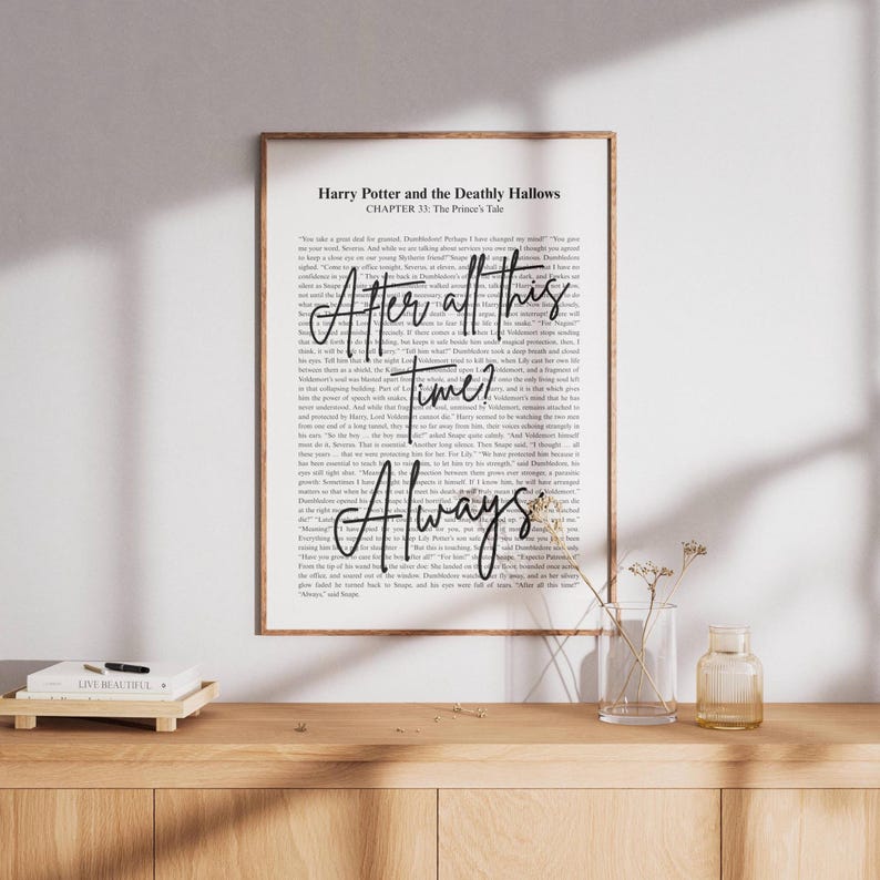 Wizard Quote Wall Art, After All This Time Always, Potterhead Home Decor, Severus Snape Typography Poster, Lovely Gift, Book Lover