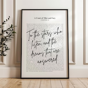 ACOTAR To the stars who listen quote | Sarah J Maas Quote | Minimalistic Bookish Quote Print Digital Download | Rhysand | Velaris Chapter 34