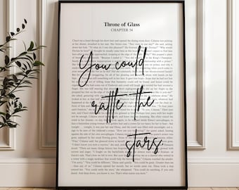 Je zou de sterren kunnen laten rammelen. Celaena Sardothien troon van glas citaat print: Aelin Galathynius Art (digitale download)