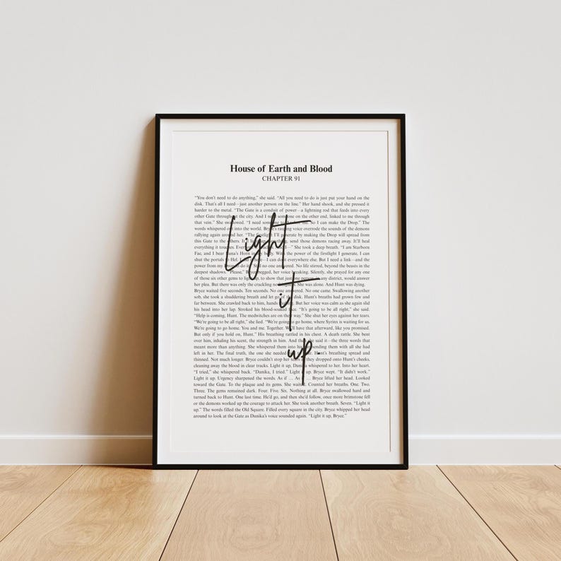 Light it up | Crescent City | House of Earth & Blood| Sarah J Maas Quote | Minimalistic Bookish Quote Print Digital Download | Chapter 91
