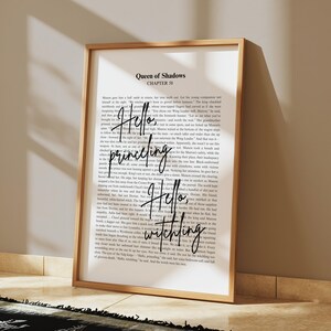 Hello princeling, hello witchling |Throne of Glass | Aelin Galathynius| Sarah J Maas Quote|Minimalistic Bookish Quote Print Digital Download