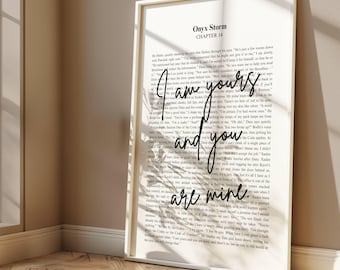 I am yours and you are mine | Onyx Storm | Rebecca Yarros | Fourth Wing | Printable Wall Art | Book Lover Poster