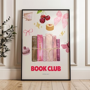Book Club Print | Bookish Poster | Trendy Reading Poster | Book Lover Wall Art | Cute Book Printable | Gift For Reading Lover | Readers