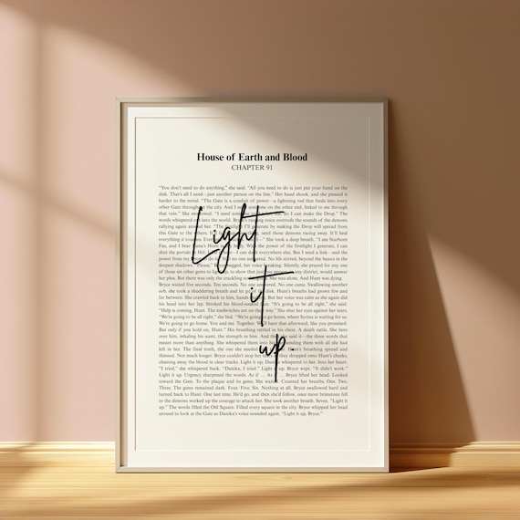 Crescent City Print: Light It Up Quote, House of Earth Blood. Sarah J Maas Art (Digital Download)