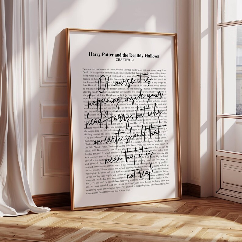 Of course it is happening inside your head, but why on earth... deathly hallows Digital Print | Potter Digital Art | Potter Quote