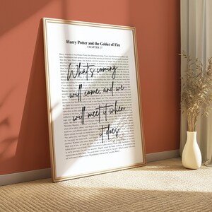What's coming will come, and we will Potter meet it when it does Goblet of Fire Quote Digital Print | Potter Digital Art | Potter Quote