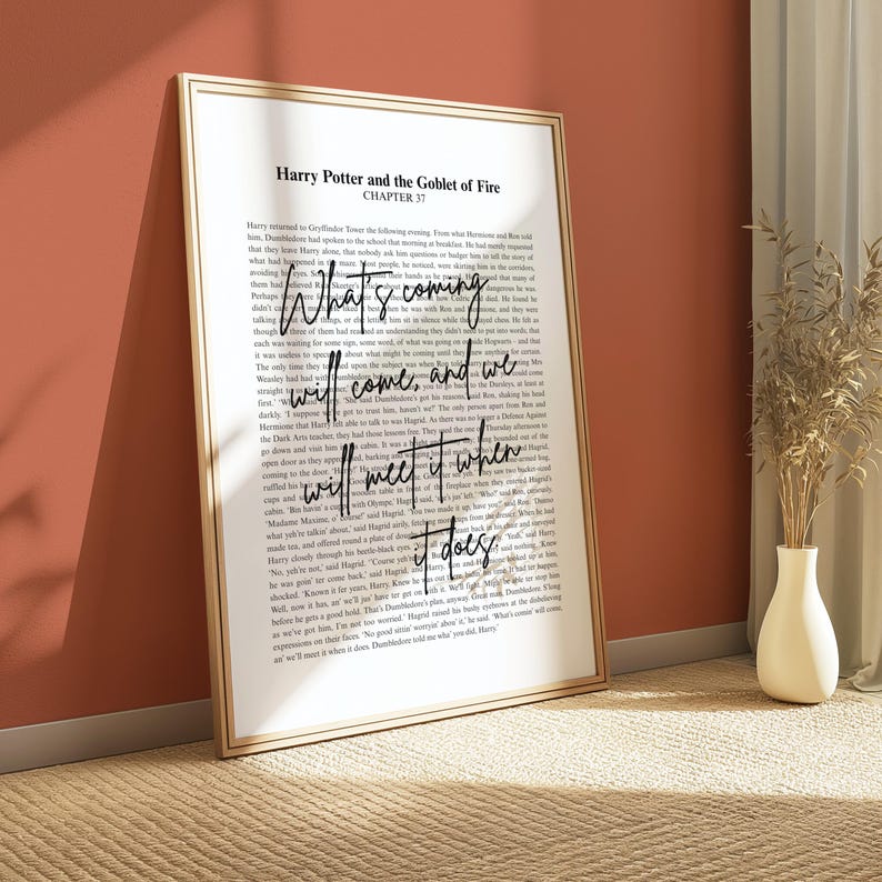 What's coming will come, and we will Potter meet it when it does Goblet of Fire Quote Digital Print | Potter Digital Art | Potter Quote