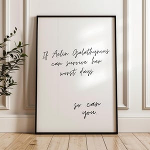 If Aelin can survive her worst days, so can you | Throne of Glass |Sarah J Maas Inspired Quote | Minimalistic Bookish Print Digital Download
