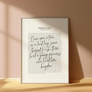 Throne of Glass | KOA  | Aelin Galathynius | Sarah J Maas | Minimalistic Bookish Quote Print Digital Download | Once upon a time | Terrasen
