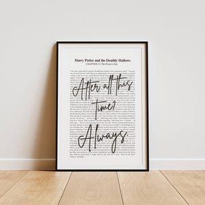 Wizard Quote Wall Art, After All This Time Always, Potterhead Home Decor, Severus Snape Typography Poster, Lovely Gift, Book Lover