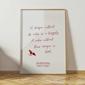 Fourth Wing print quote | Basgiath Dragons | Iron Flame | The Empyrean books | Rebecca Yarros | Onyx Storm | Book poster gift