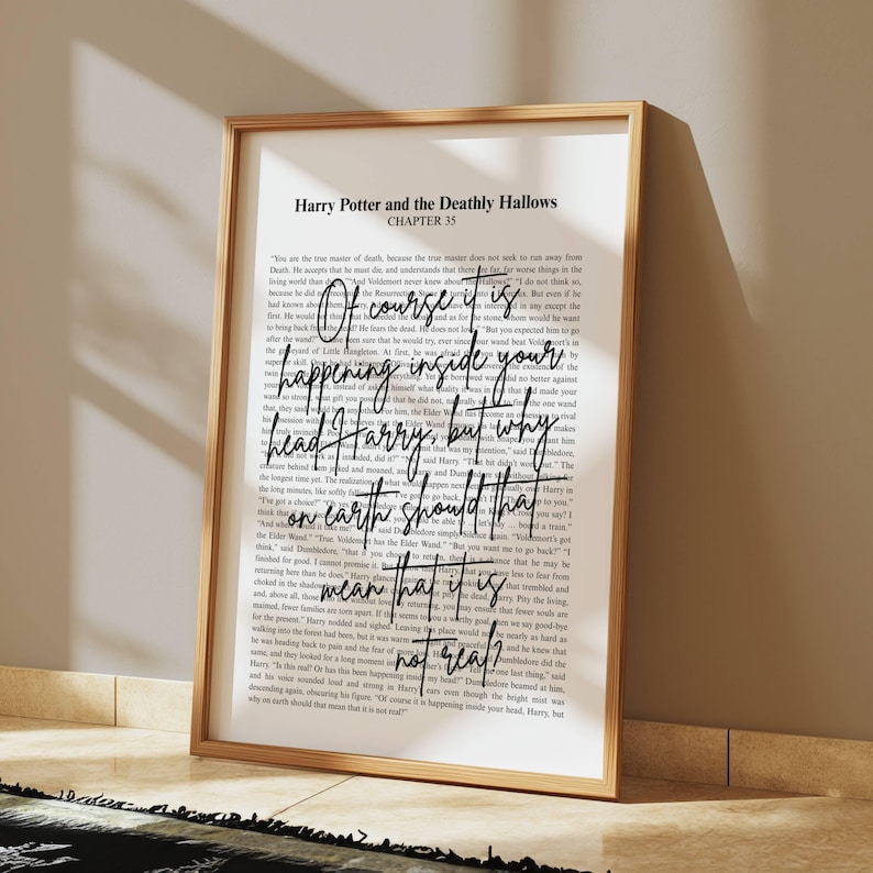 Of course it is happening inside your head, but why on earth... deathly hallows Digital Print | Potter Digital Art | Potter Quote