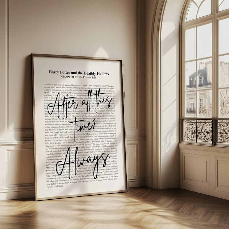 Wizard Quote Wall Art, After All This Time Always, Potterhead Home Decor, Severus Snape Typography Poster, Lovely Gift, Book Lover