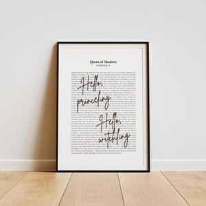Hello princeling, hello witchling |Throne of Glass | Aelin Galathynius| Sarah J Maas Quote|Minimalistic Bookish Quote Print Digital Download