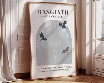 Fourth Wing Dragon Print: Basgiath War College Wall Art (Digital Download)