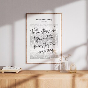 ACOTAR To the stars who listen quote | Sarah J Maas Quote | Minimalistic Bookish Quote Print Digital Download | Rhysand | Velaris Chapter 34