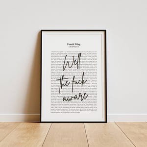 Impresión con cita de Fourth Wing: Xaden Riorson, ¡Qué carajo! Rebecca Yarros. (Descarga digital)