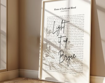 Crescent City Print: Light It Up, Bryce. Sarah J Maas Zitat (digitaler Download)