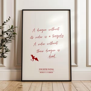Fourth Wing print quote | Basgiath Dragons | Iron Flame | The Empyrean books | Rebecca Yarros | Onyx Storm | Book poster gift