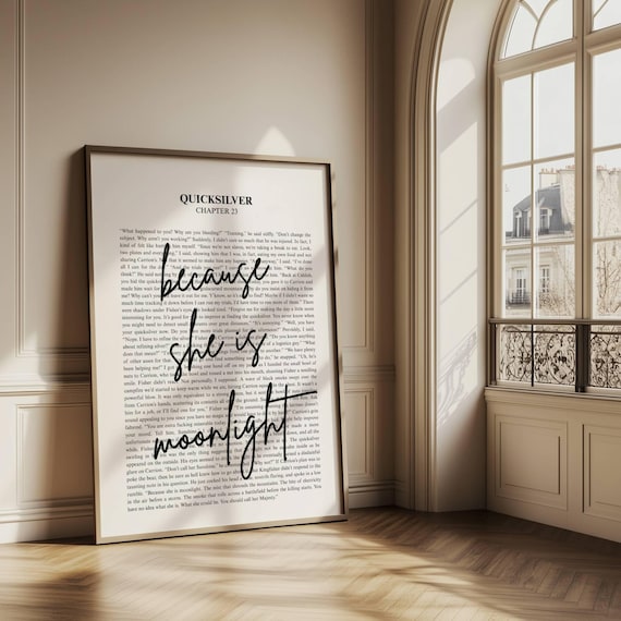 Quicksilver Book Quote | Kingfisher | Callie Hart | She is Moonlight | BookTok | Wall Art Minimalistic Bookish Quote Print |Digital Download
