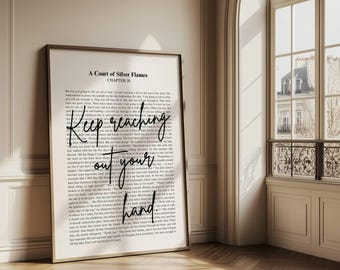 Nesta ACOSF Keep reaching out your hand | Sarah J Maas Quote | Minimalistic Bookish Quote  Digital Download | Velaris Valkyrie