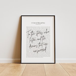 ACOTAR To the stars who listen quote | Sarah J Maas Quote | Minimalistic Bookish Quote Print Digital Download | Rhysand | Velaris Chapter 34