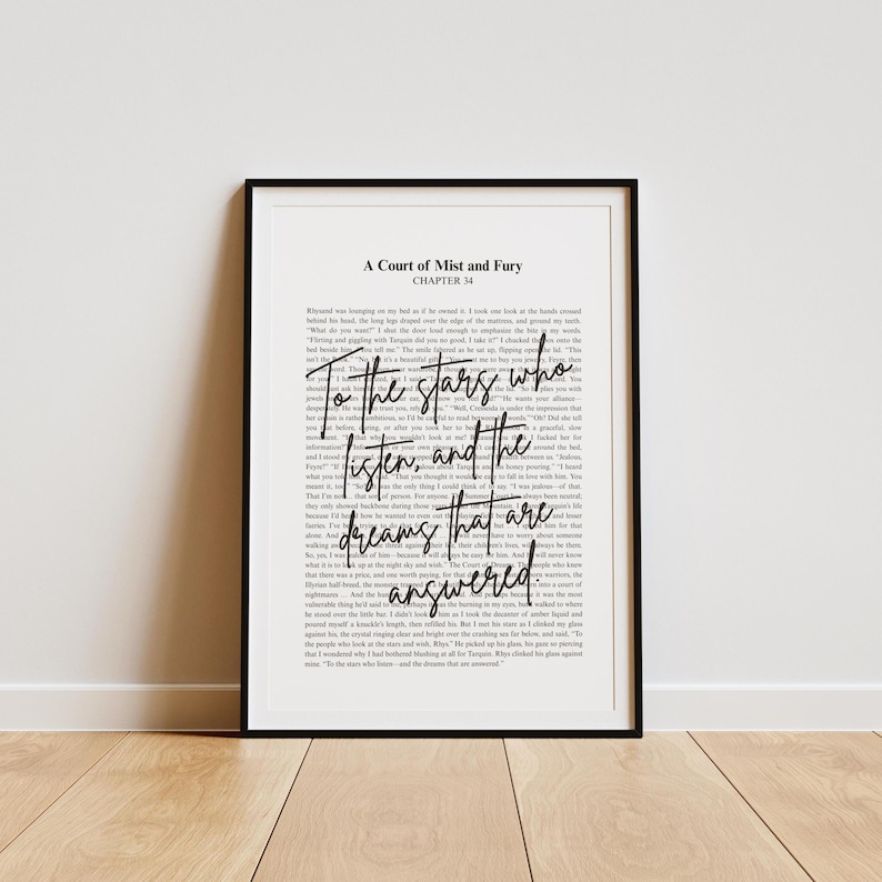 ACOTAR To the stars who listen quote | Sarah J Maas Quote | Minimalistic Bookish Quote Print Digital Download | Rhysand | Velaris Chapter 34