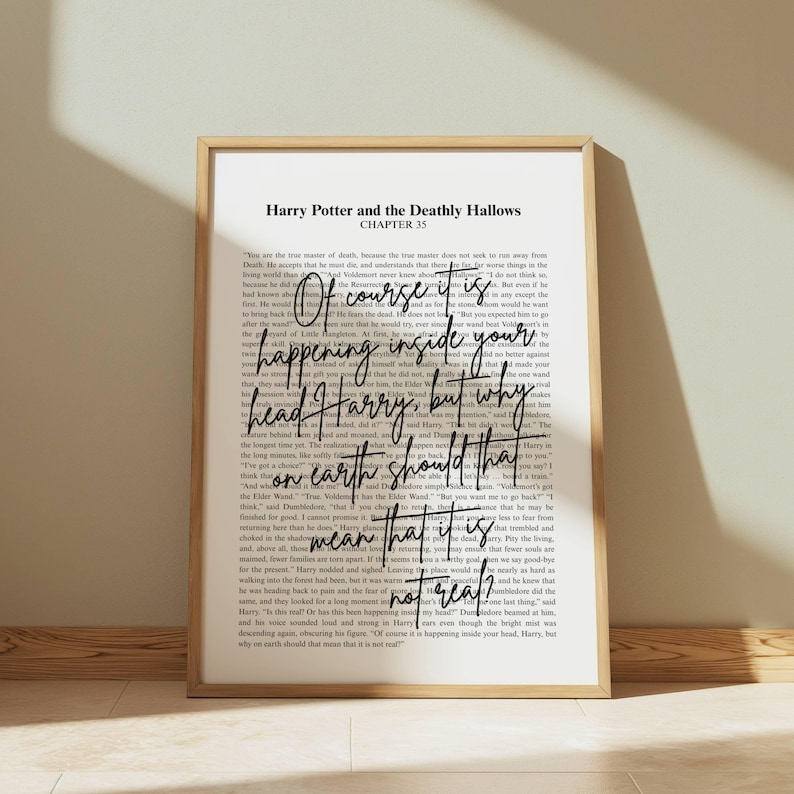 Of course it is happening inside your head, but why on earth... deathly hallows Digital Print | Potter Digital Art | Potter Quote