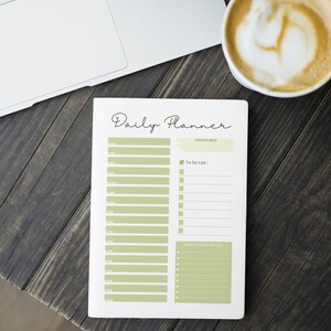 Digital Planner Printable A4 Daily Planner To Do List Hourly Schedule Note