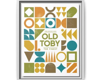 Gandalf and Bilbo Smoking Old Tobey | Minimal Art Print Matte Canvas, Framed