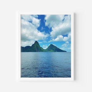 Piton Mountains, St. Lucia Photography, Pitons, Nature Photography, Mountain Photography, St. Lucia, Wall Art, Home Decor