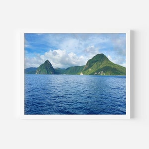 Piton Mountains, St. Lucia Photography, Mountain Photography, Pitons, Nature Photography, Wall Art, Home Decor