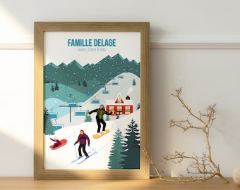 Personalized poster "Family ski vacation"
