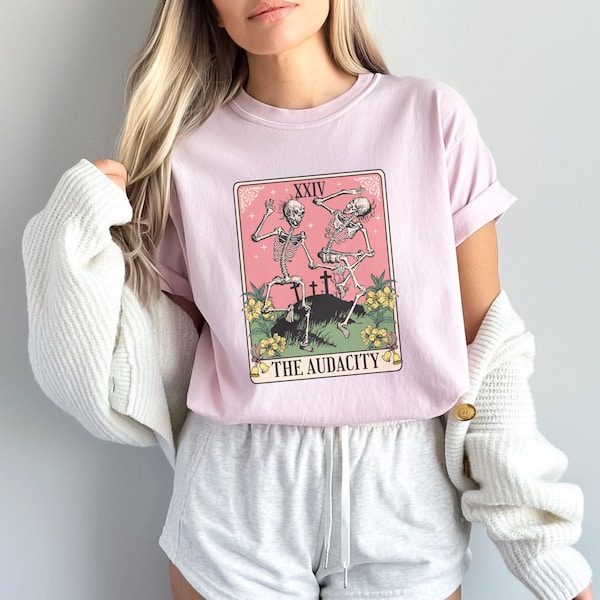 The Audacity Tarot Card Shirt, Funny Tarot Shirts, Spiritual Tees, Celestial Tee, Skeleton Tarot Card Shirt, Tarot Card Gift, Witchy Shirts