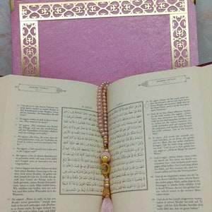 German-Arabic Velvet Quran Gift Set: Personalized Muslim Gift