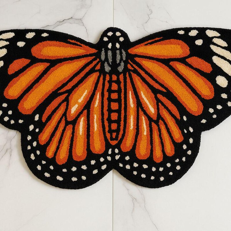 Butterfly Native Rug Butterfly Tufted Rug - Etsy