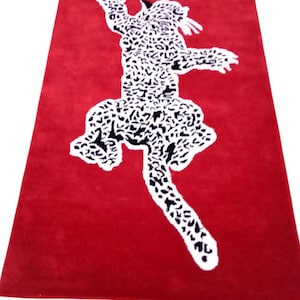 climbing leopard area rug for home , New home gift ,Home decor Rugs ,Handmade rugs Climbing Leopard Rug, Leopard Rug, Animal Rug