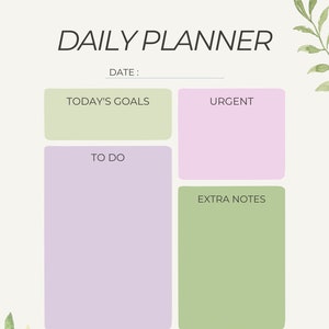 Daily To Do List Printable, Instant Download, Daily Planner, Daily Schedule