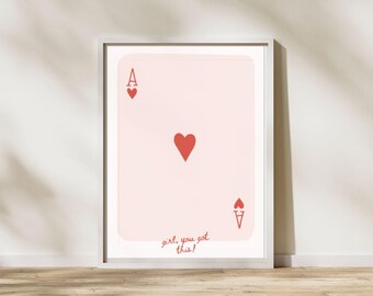 Ace of Hearts Print | Playing Card Wall Art