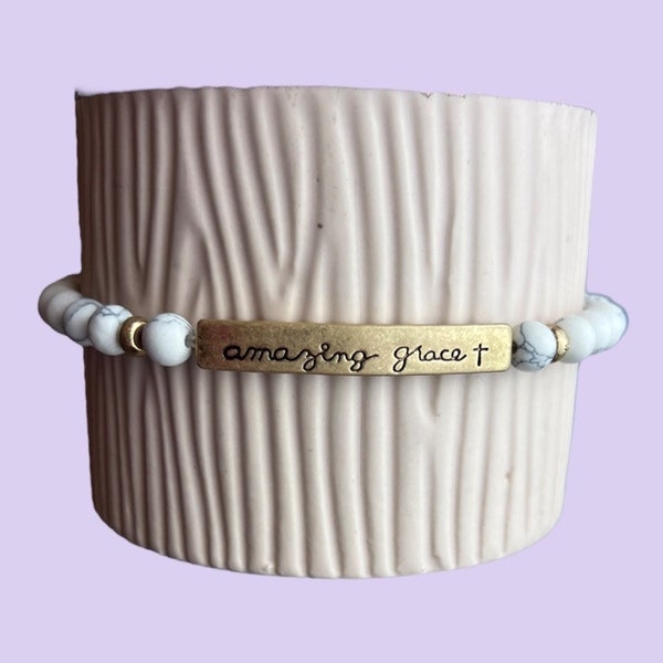 Amazing Grace Howlite Beaded Bracelet