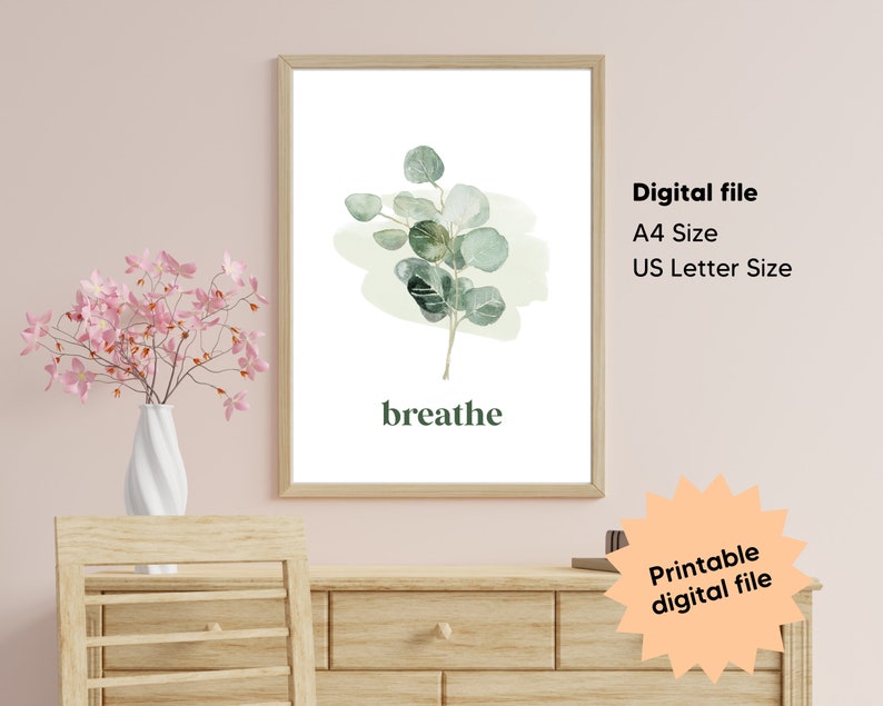 Breathe Printable Wall Art Self Care Print Cozy Home Print - Etsy