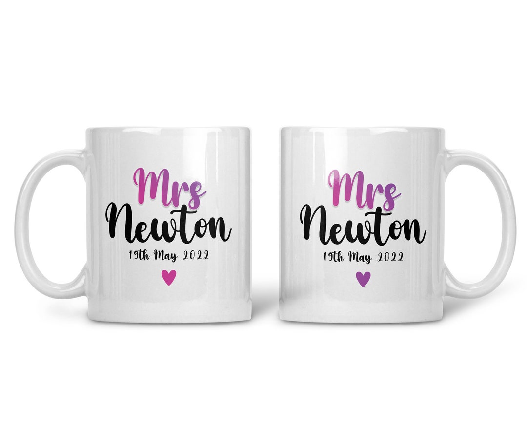 Personalised Couples Mug Set Lesbian Gifts Mrs & Mrs Gay Etsy
