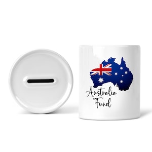 Money Box Australia Fund Piggy Bank Savings Jar Travel Travelling Holiday Savings Pot Novelty Gift Printed Saving Box Birthday Present