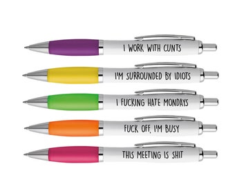 Fresh Outta Fucks Pad and Pen,Fuck Pens,Funny Pens for Adults,Offensive  Pens,Funny Pens for Coworkers Swear Word,Offensive Snarky Fountain Pen